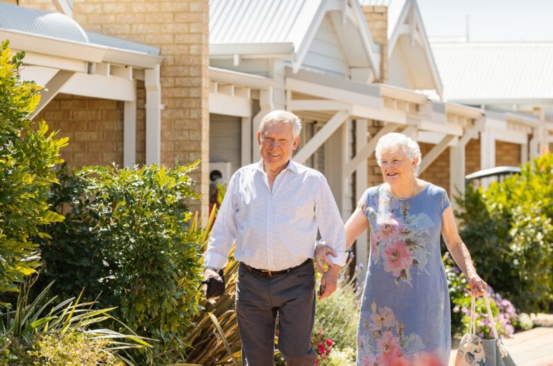 Elderly Couple Walking